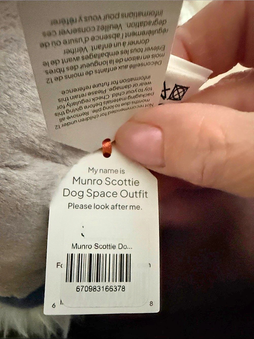 Munro Scottie Dog Space Outfit Dog Outfit in Gray NWT